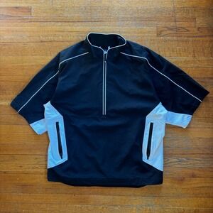 FootJoy FJ Dryjoys Tour Short-Sleeve Golf Mens Large Black White Half Zip